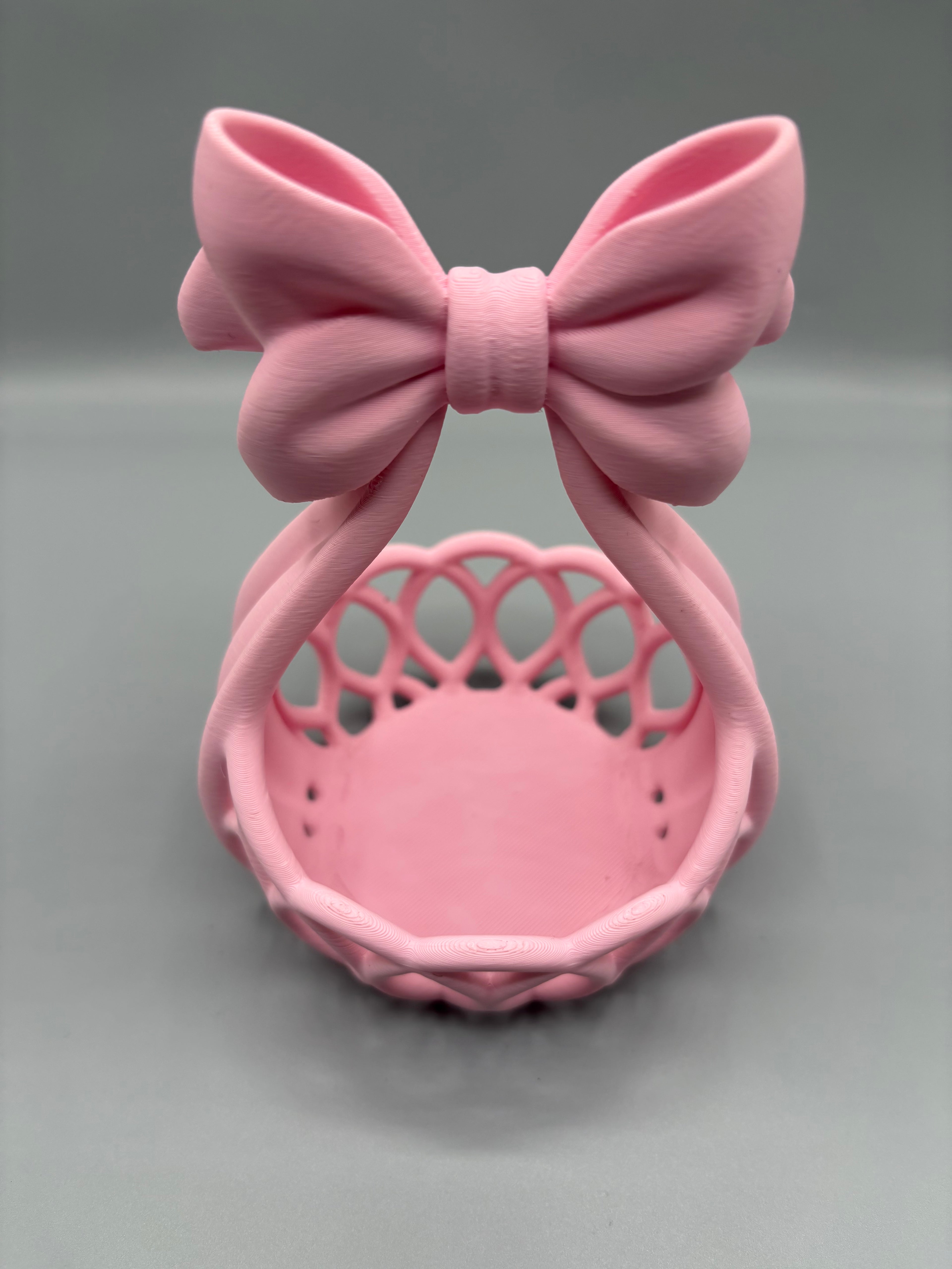 Coquette Bow Vanity Basket – Perfume & Makeup Holder