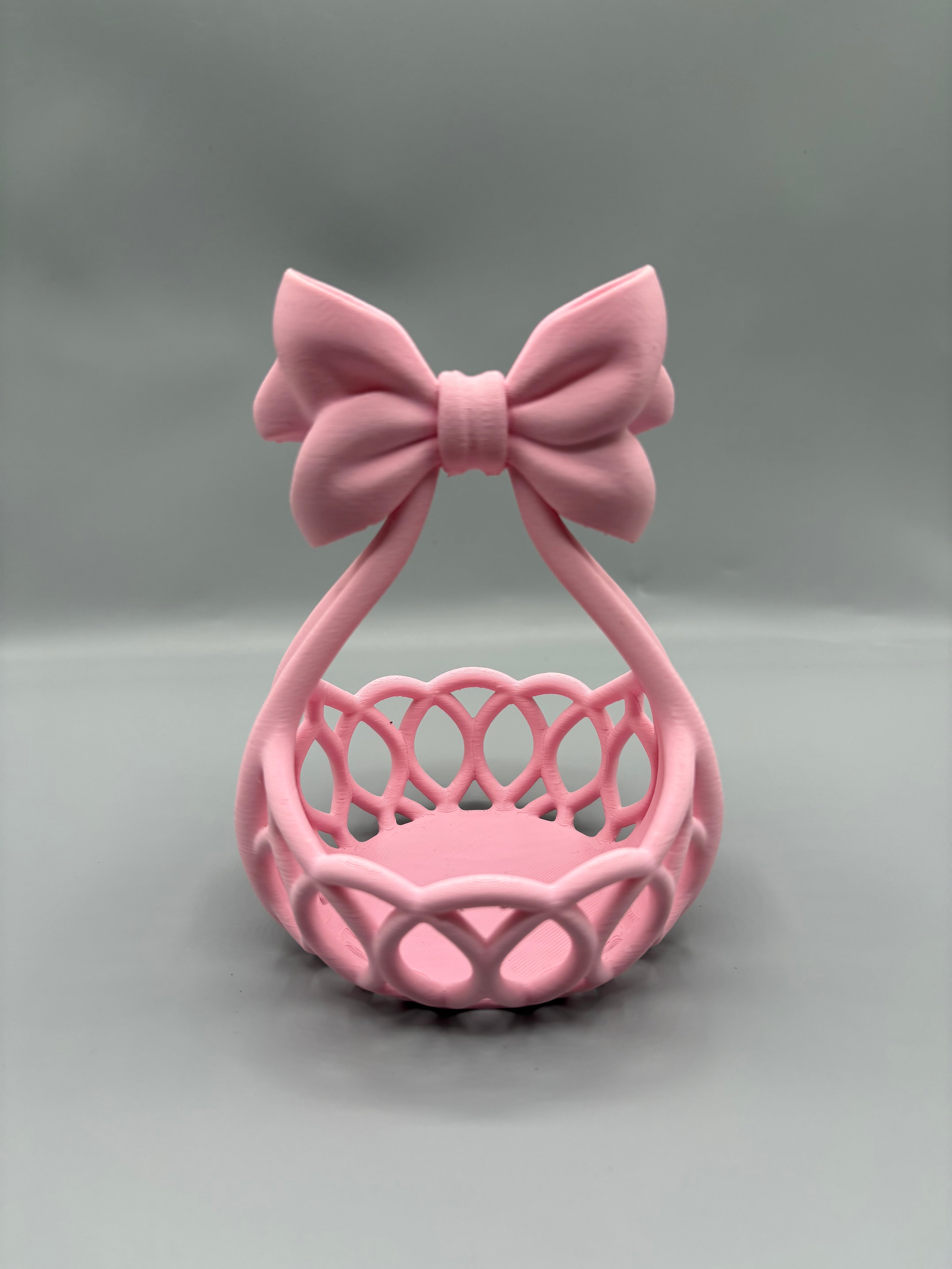 Coquette Bow Vanity Basket – Perfume & Makeup Holder