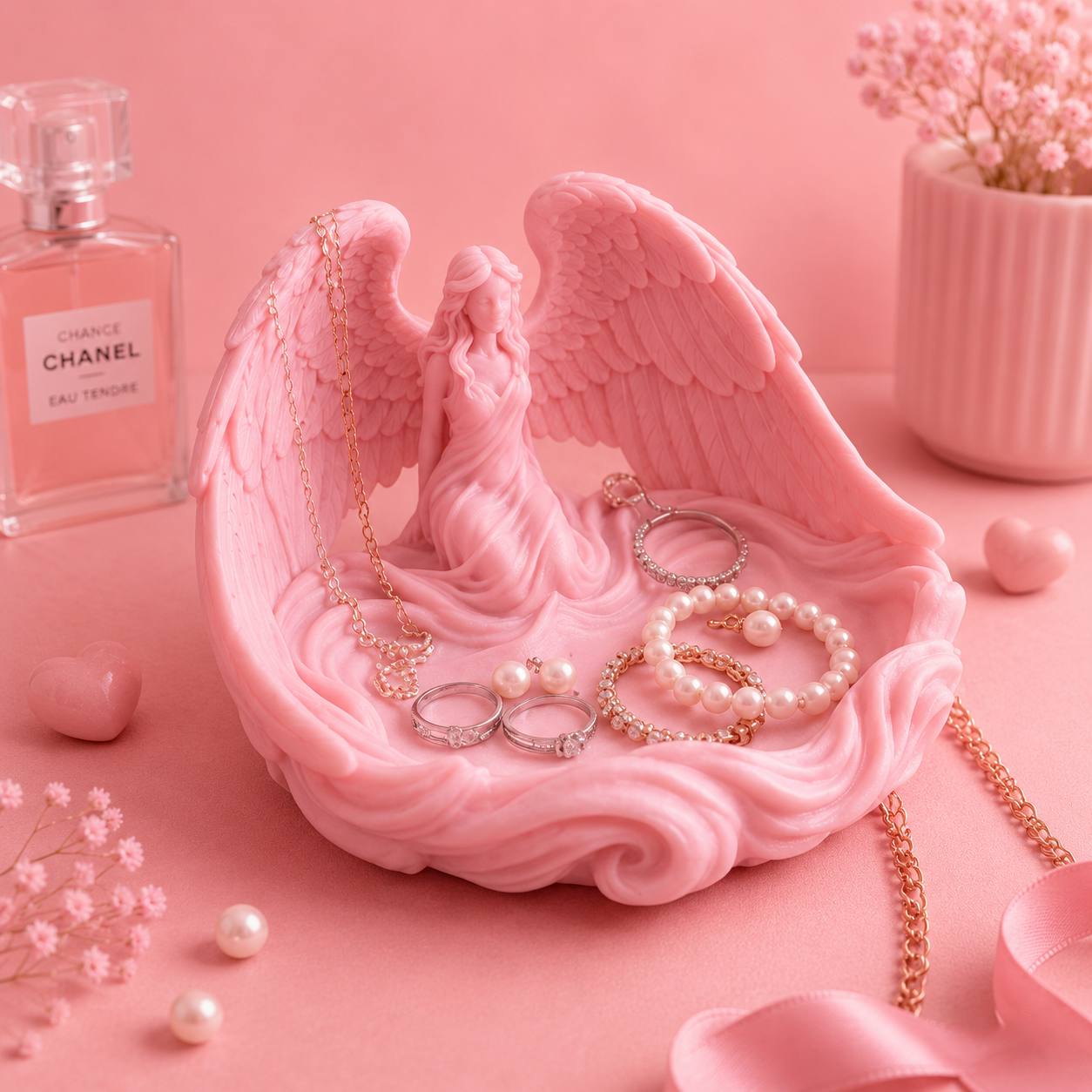 Angel Wings Jewelry Dish & Vanity Organizer