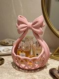 Coquette Bow Vanity Basket – Perfume & Makeup Holder