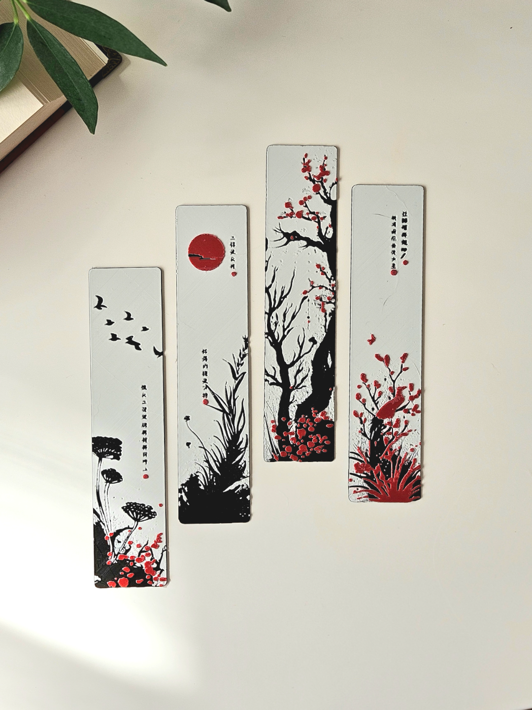 Red Blossom – Bookmark Set