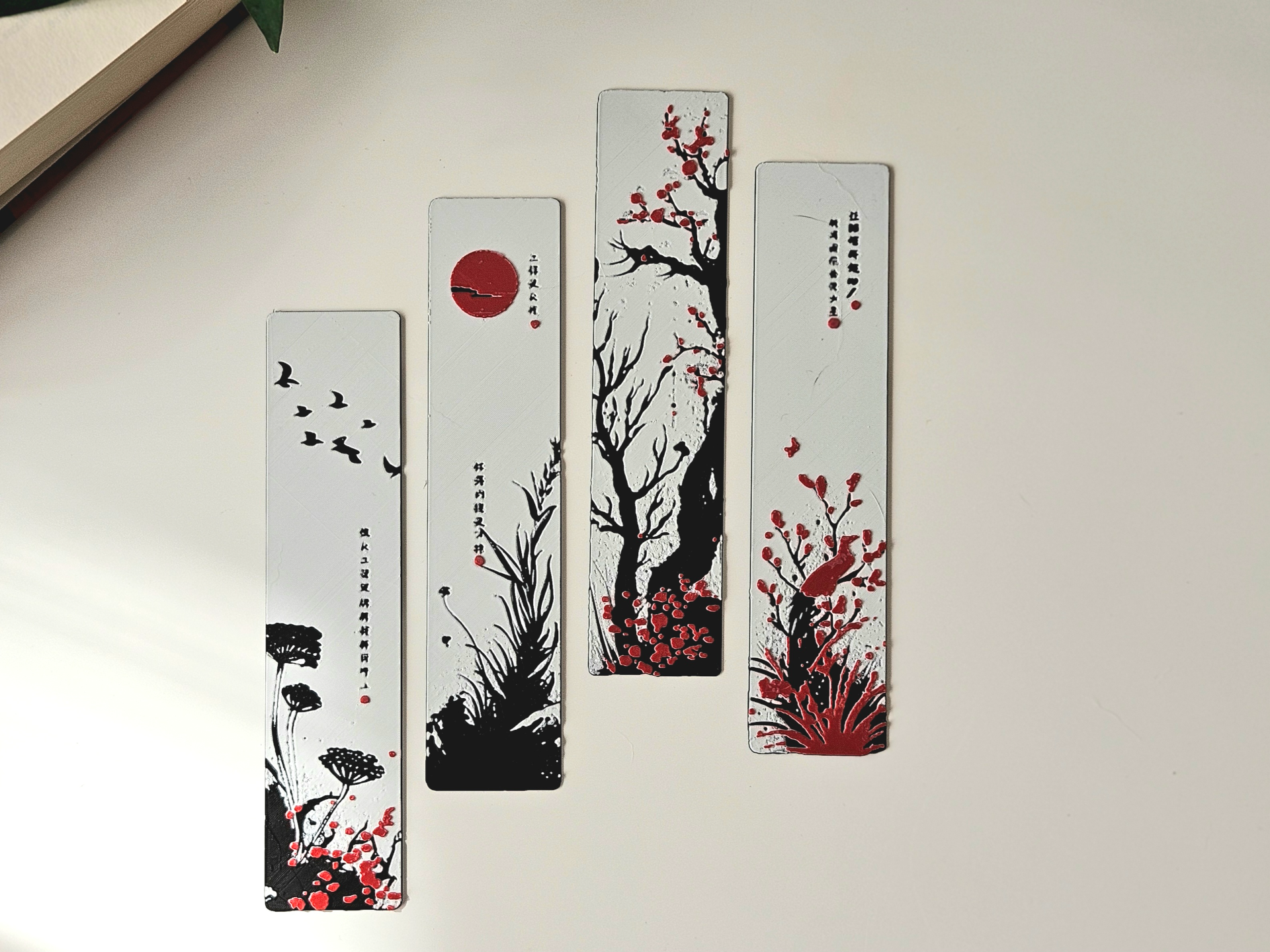 Red Blossom – Bookmark Set